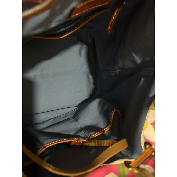 Dooney & Bourke Daffodil Drawstring Bag & Matching Wristlet EUC - Picture 2 of 10